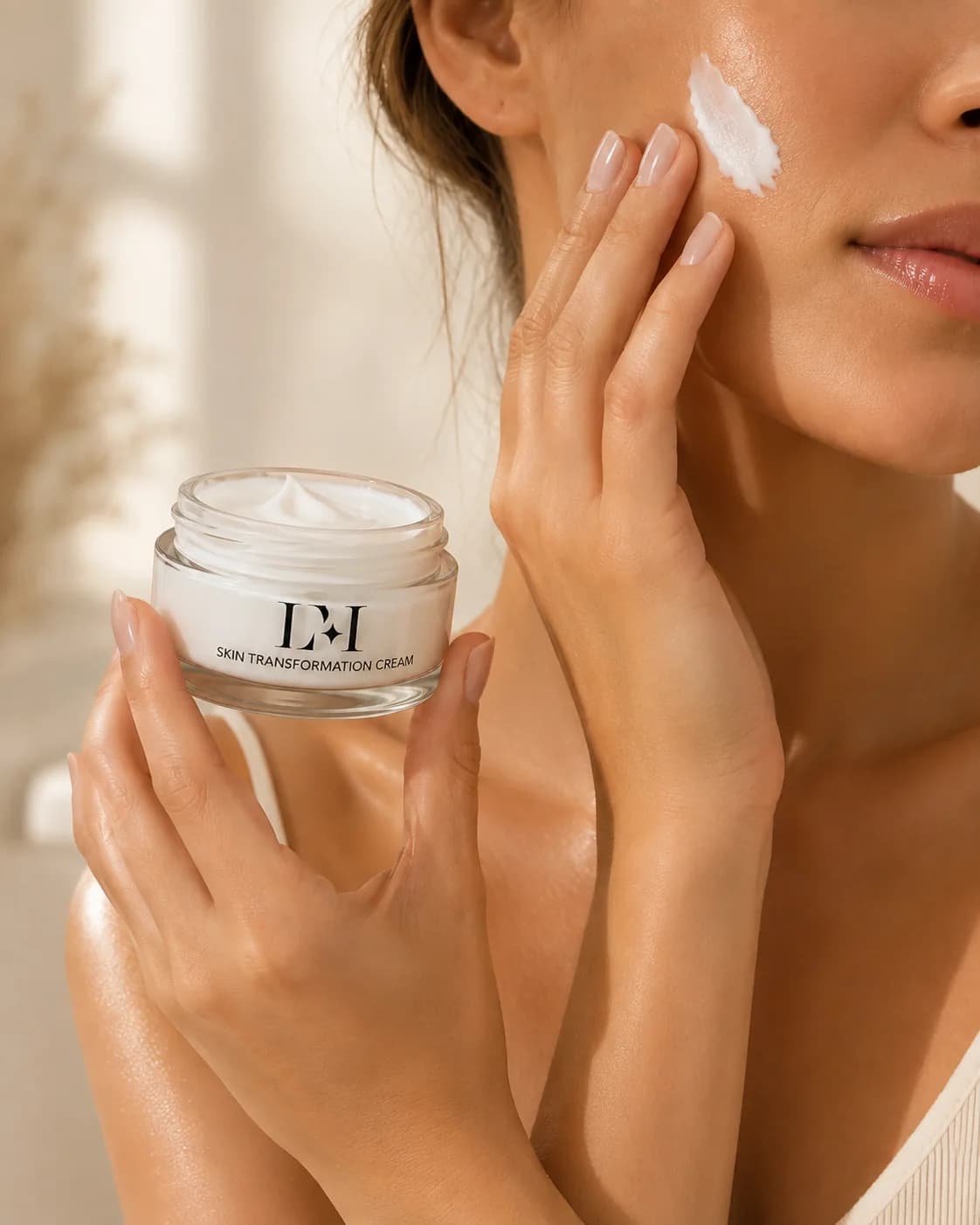 Skin Transformation Cream application